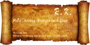 Rákosy Konstantina névjegykártya